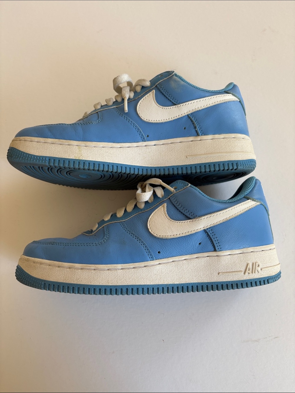 Nike Air Force 1 Anniversary Edition Sneakers in Light Blue and White